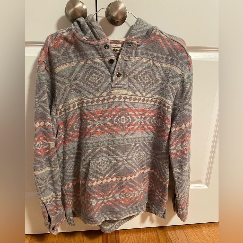 Faherty hooded bohemian Baja sweatshirt men’s size XL